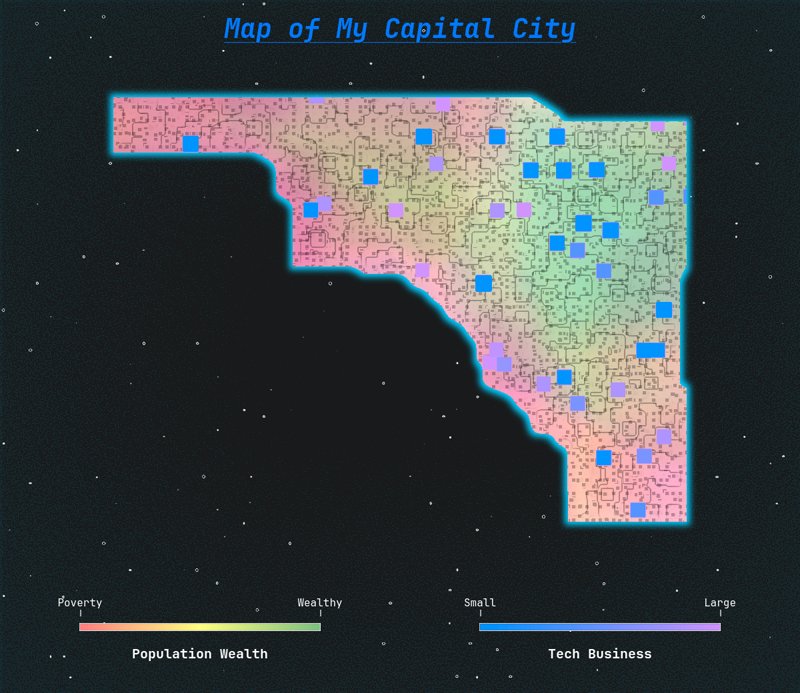 A map of my fictional capital city that I made.